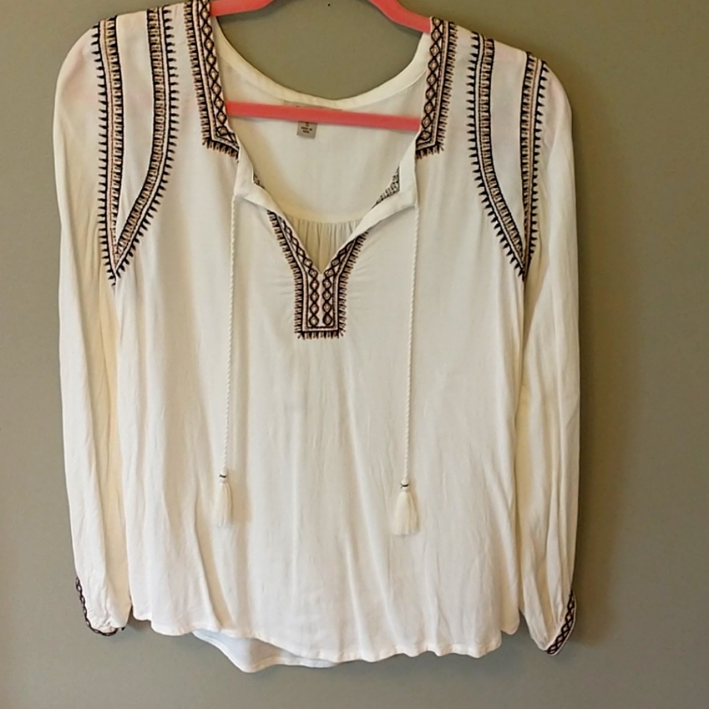 Lucky brand embroidered peasant blouse.